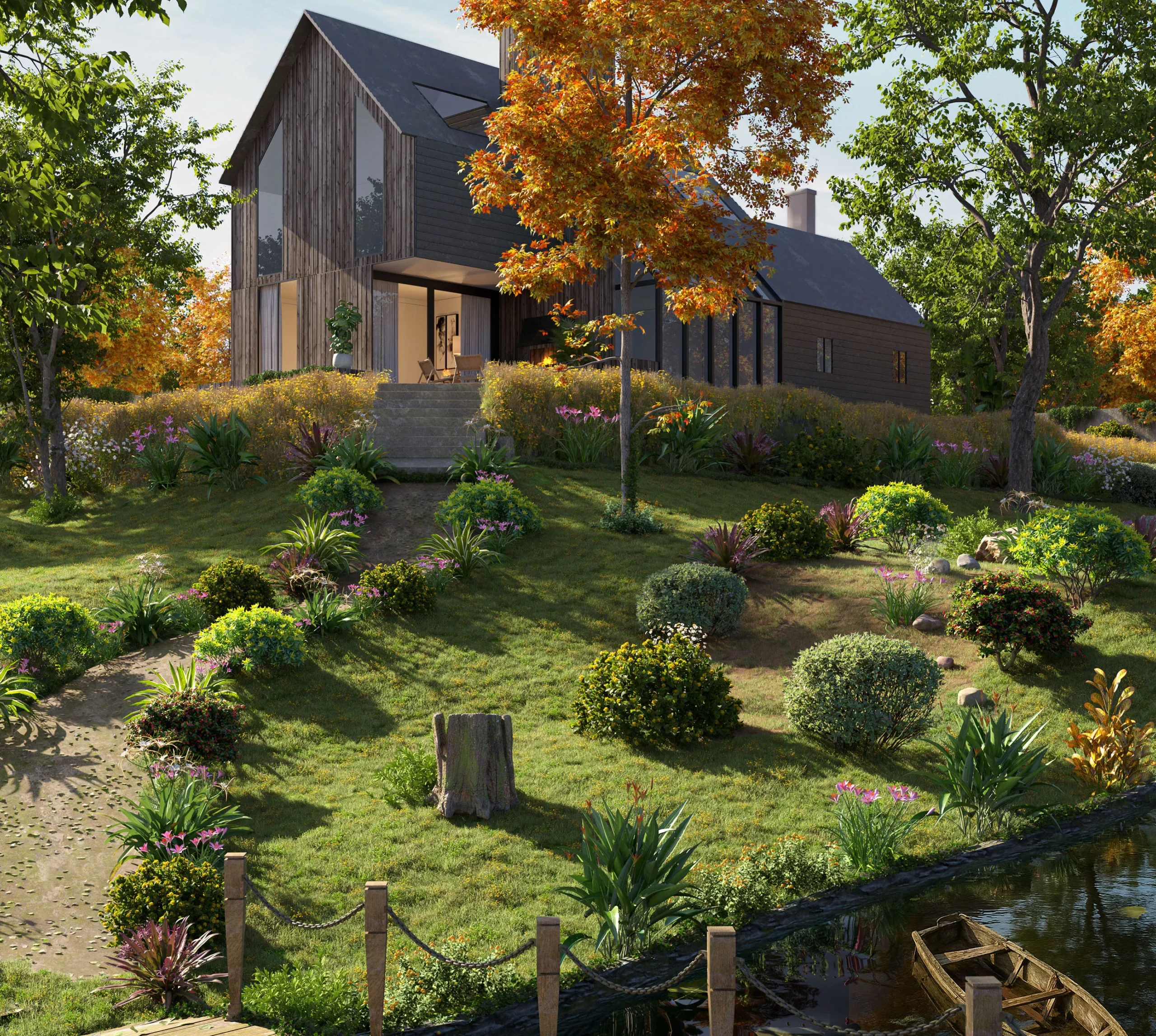 modern woodland retreat​